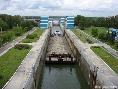 Шлюзы на ГЭС Новосибирска